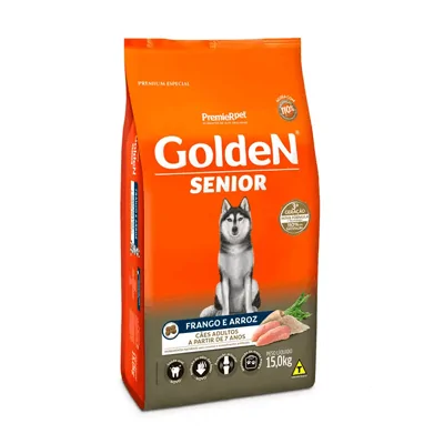 Ração Golden Fórmula Senior para Cães Adultos Sabor Frango e Arroz - 15kg
