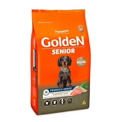 Ração Golden Fórmula Mini Bits Senior para Cães Adultos de Pequeno Porte Sabor Frango e Arroz
