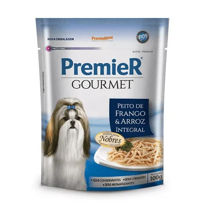 Ração Úmida Premier Gourmet Para Cães sabor Peito de Frango e Arroz integral 100g

