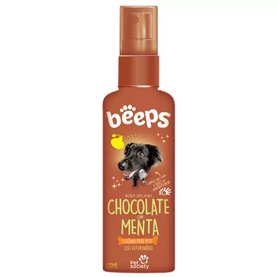 Colônia Pet Society Beeps Cães e Gatos Chocolate Com Menta