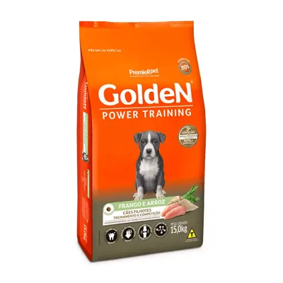 Golden Power Training Filhote para Cães Sabor Frango e Arroz - 15kg