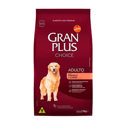 Ração Guabi GranPlus Choice Frango e Carne para Cães Adultos - 15kg