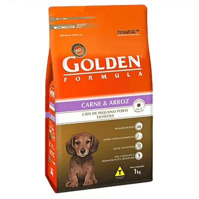 Ração Golden Fórmula Mini Bits Para Cães Filhotes Raças Pequenas Sabor Carne e Arroz