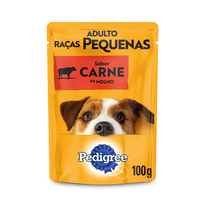 Ração Úmida Pedigree Sachê Carne ao Molho para Cães Adultos de Raças Pequenas 100 g