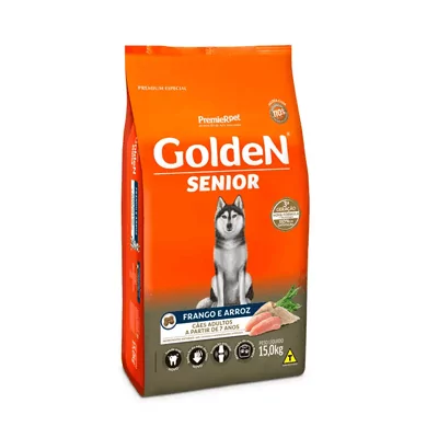 Ração Golden Fórmula Senior para Cães Adultos Sabor Frango e Arroz - 15kg