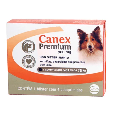 Vermífugo Ceva Canex Premium 900mg com 4 Comprimidos