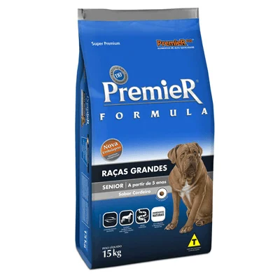 Ração Premier Fórmula Senior para Cães Adultos de Raças Grandes Sabor Cordeiro - 15kg