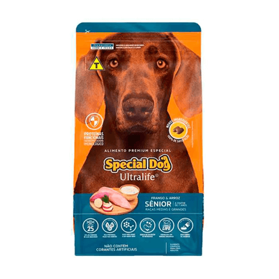 Ração Special Dog Ultralife Sênior para Cães de Raças Médias e Grandes Sabor Frango e Arroz