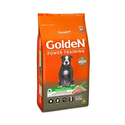 Ração Golden Power Training para Cães Adultos Sabor Frango e Arroz - 15kg