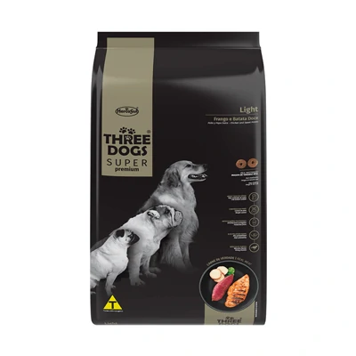 Ração Three Dogs Light para Cães Sabor Frango