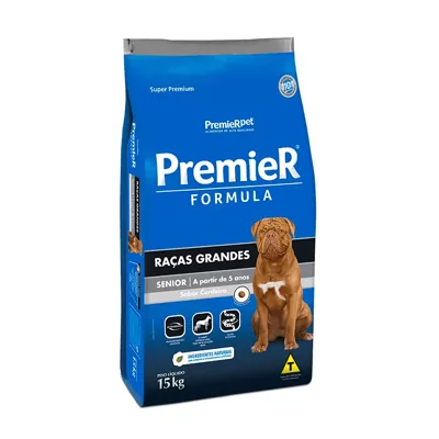 Ração Premier Fórmula Senior para Cães Adultos de Raças Grandes Sabor Cordeiro - 15kg