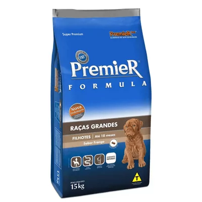 Ração Premier Fórmula para Cães Filhotes de Raças Grandes Sabor Frango - 15kg