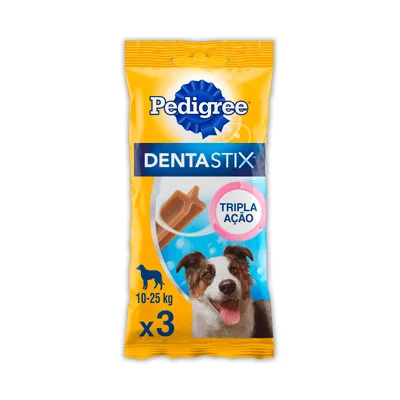 Petisco Pedigree Dentastix Cuidado Oral Para Cães Adultos Raças Médias 3 Unidades