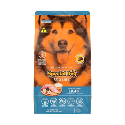 Ração Special Dog Ultralife Light para Cães de Raças Médias e Grandes Sabor Frango e Arroz