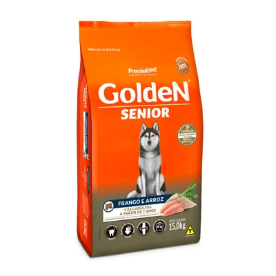 Ração Golden Fórmula Senior para Cães Adultos Sabor Frango e Arroz - 15kg