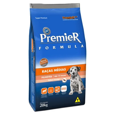 Ração Premier Filhotes Raças Médias para Cães Sabor Frango - 20kg