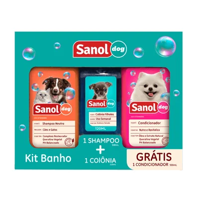 Kit Sanol Dog de Shampoo, Colônia e Condicionador