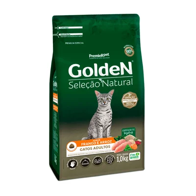 Ração Golden Seleção Natural para Gatos Adultos Sabor Frango