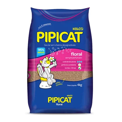 Areia Higiênica Pipicat Floral para Gatos