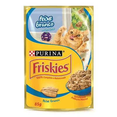 Ração Úmida Friskies Sachê para Gatos Adultos Sabor Peixe ao Molho - 85g

