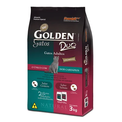 Ração Golden Duo para Gatos Adultos Sabor Cordeiro e Salmão