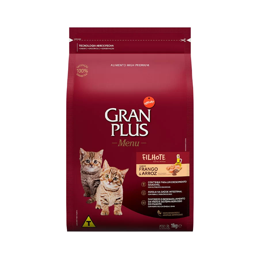 Ração GranPlus para Gatos Filhotes Sabor Frango e Arroz